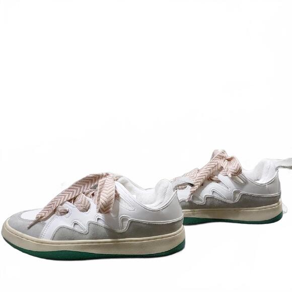 "Steve Madden"Sz.8 ROARING White, Light Gray & Green Low-Top Sneakers.Great Cond - Picture 6 of 16